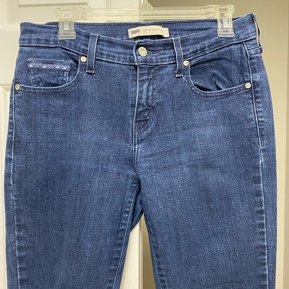 Levi’s Straight Leg Jeans Dark Wash Dark Blue - Picture 2 of 8